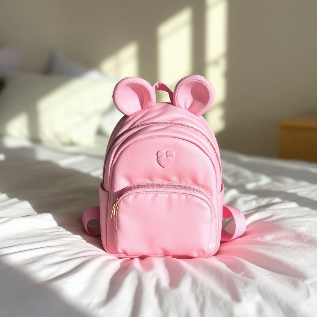 粉色熊耳幼兒小背包
